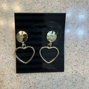 Gold heart post earrings
